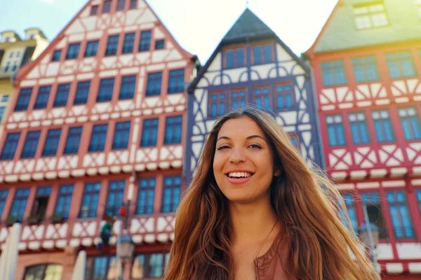 로머베르크 프랑크푸르트 독일에서 관광여성 — 스톡 사진