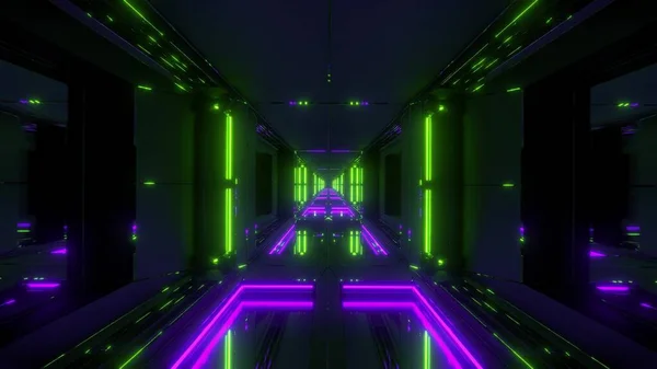 Futuristic Sci Temple Tunnel Nice Reflection Background Rendering Modern Future — Stock Photo, Image