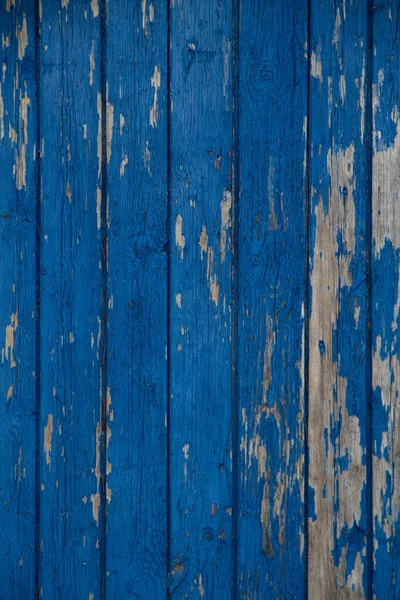 Old Wooden Background Blue Paint — Stock Photo, Image