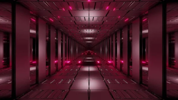 Roter Tunnelkorridor Rendering Illustration Hintergrund Tapete Illustration Scifi Tunnel Hintergrund — Stockfoto