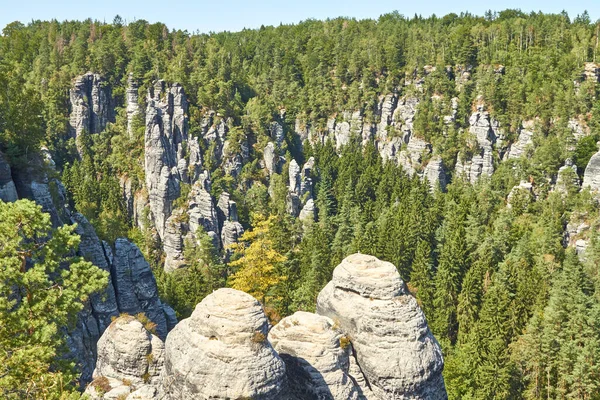 Саксонська Швейцарія Німецька Частина Піщаних Гір Ельби Саксонії Називається — стокове фото