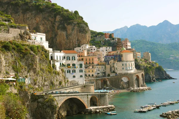 Impresionante Vista Del Pueblo Atrani Costa Amalfitana Italia — Foto de Stock