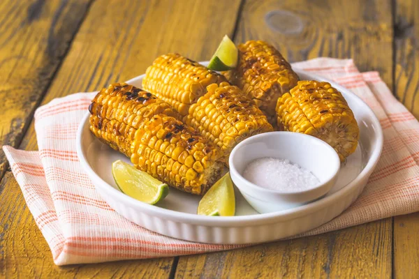 Grilled Corn Salt Butter — Stock Photo, Image