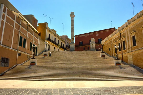 Romerska Kolonner Centrum Brindisi Apulien Italien — Stockfoto