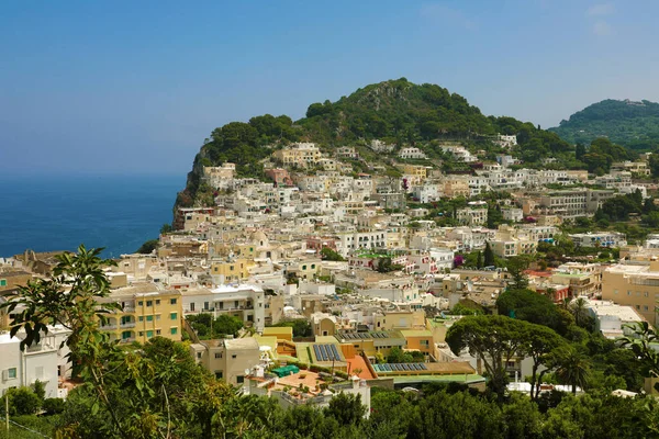 Capri Adası Talya Daki Evlerin Panoramik Görüntüsü — Stok fotoğraf