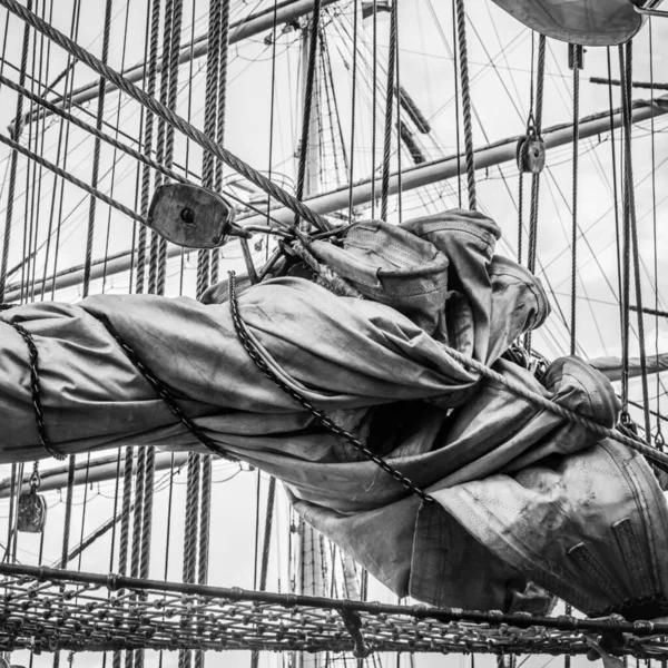 Mast Historic Sailing Ship Close — Stock Photo, Image