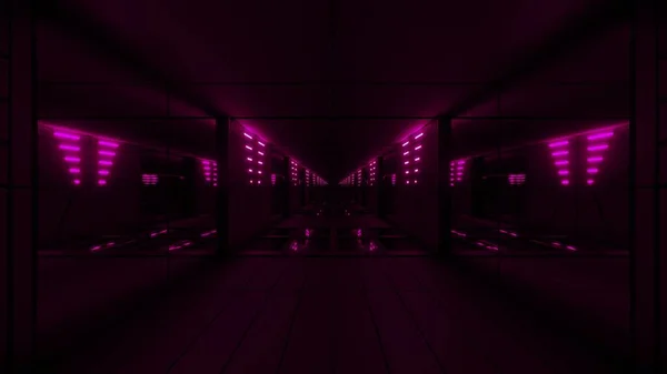 Pink Stylish Dark Sci Tunnel Qith Nice Glow Illustration Background — Stock Photo, Image