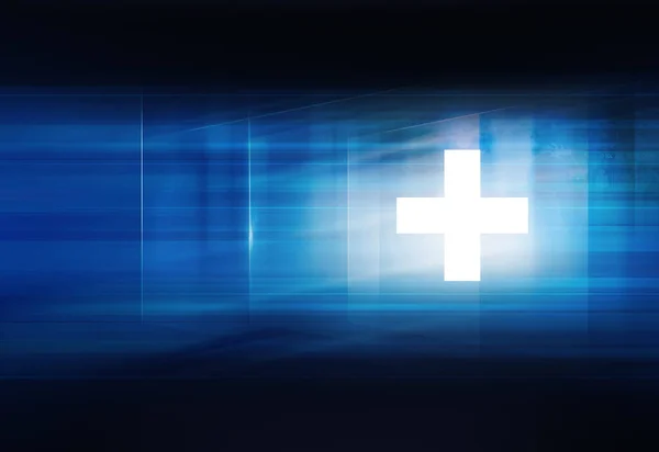 Weißes Symbol Vor Blauem Hintergrund Geeignet Für Gesundheitswesen Und Medizinische — Stockfoto