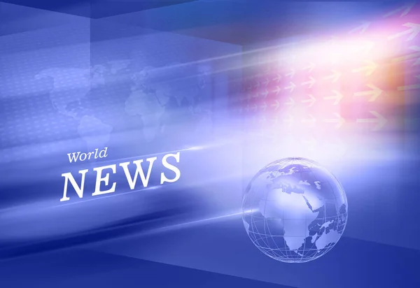 World News Háttér News Text Föld Globe Előtt Mozgó Irány — Stock Fotó