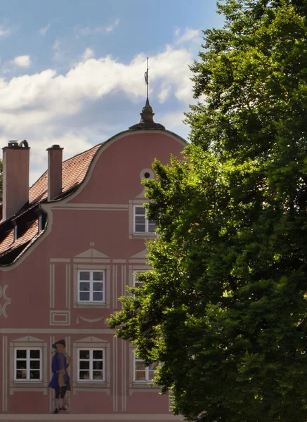 Caché Derrière Arbre Vous Pouvez Voir Belle Maison Campagne Dans — Photo