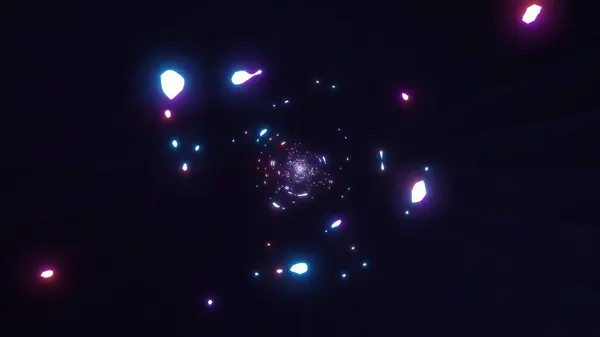 暗い輝く抽象的な銀河の背景壁紙3Dイラスト 輝く多色空間シーン3Dレンダリング — ストック写真