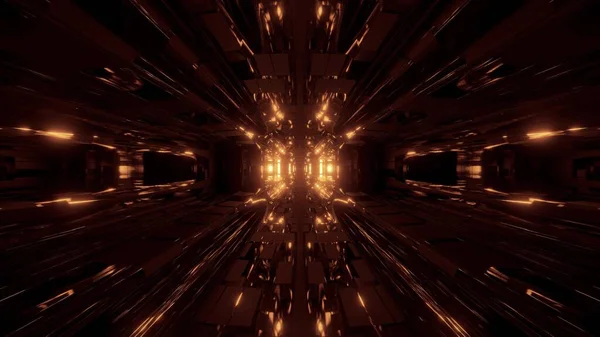 Mooie Futuristische Scifi Ruimte Schip Tunnel Achtergrond Illustratie Rendering Futuristische — Stockfoto