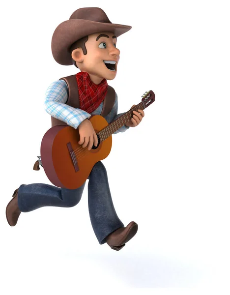 Spaß Cartoon Figur Mit Gitarre — Stockfoto