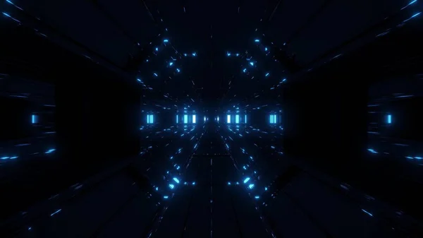 Темно Чистий Науковий Космічний Тунель Коридор Візуалізація Фонових Шпалер Футуристичний — стокове фото