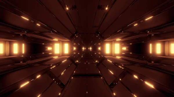Dunkel Sauber Sci Space Tunnel Korridor Rendering Hintergrundtapete Futuristischer Scifi — Stockfoto