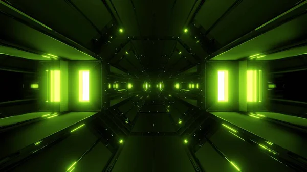 Dark Clean Sci Space Tunnel Corridor Rendering Background Wallpaper Futuristic — Stock Photo, Image