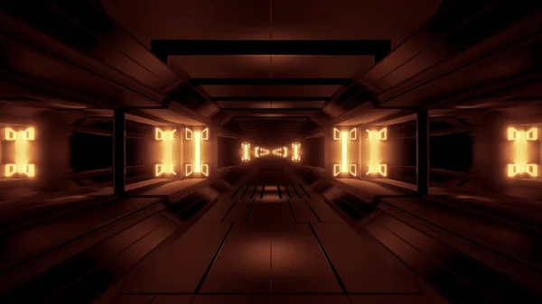 Futuristic Glowing Scifi Space Tunnel Corridor Illustration Background Wallpaper Modern — Stock Photo, Image