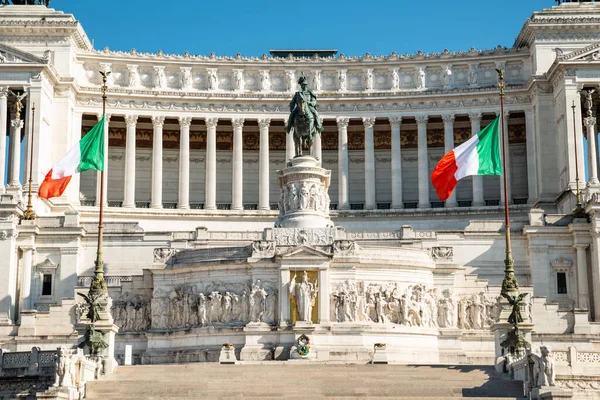 Vittorio Emanuele Emlékműve Piazza Venezia Róma Olaszország — Stock Fotó
