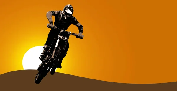 オートバイに飛び乗るモータースポーツ スポーツをテーマにしたイラスト — ストック写真