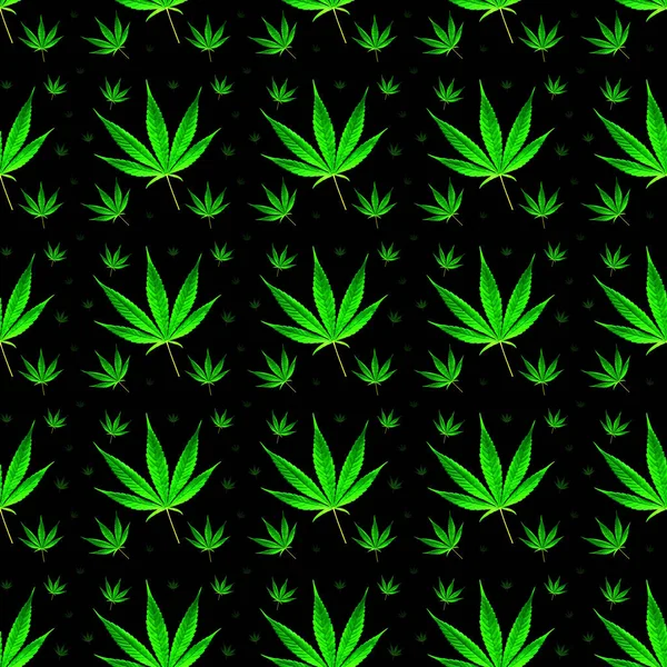 Marihuana Yapraklarının Kusursuz Deseni Vektör Illüstrasyonu — Stok fotoğraf