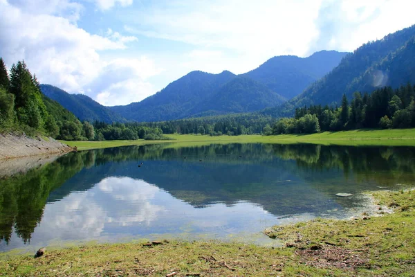 Vista Sobre Weitsee Mittersee Cerca Reit Winkl Con Vistas Los — Foto de Stock