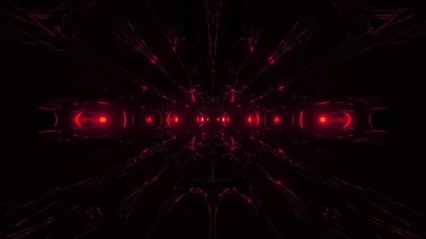 Dark Alien Style Sci Space Tunnel Corridor Rendering Wallpaper Backgrounds — Stock Photo, Image