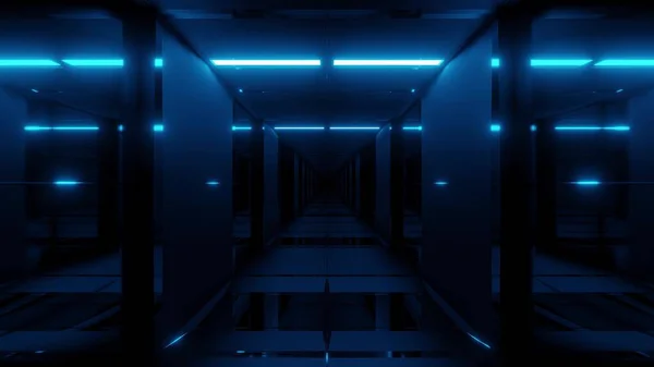 Sauber Futuristisch Cool Tunnel Illustration Hintergrund Tapete Moderne Scifi Korridor — Stockfoto