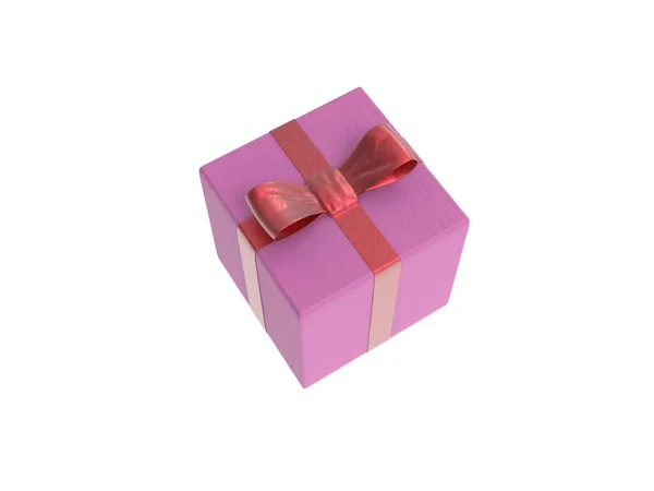 Caja Regalo Rosa Paquete Regalo Lateralmente Arriba Ilustración —  Fotos de Stock