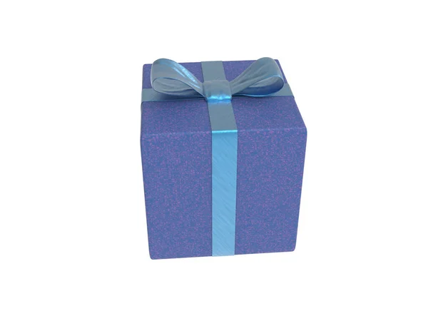 Blue Gift Box Παρόν Πακέτο Από Μπροστά Εικονογράφηση — Φωτογραφία Αρχείου