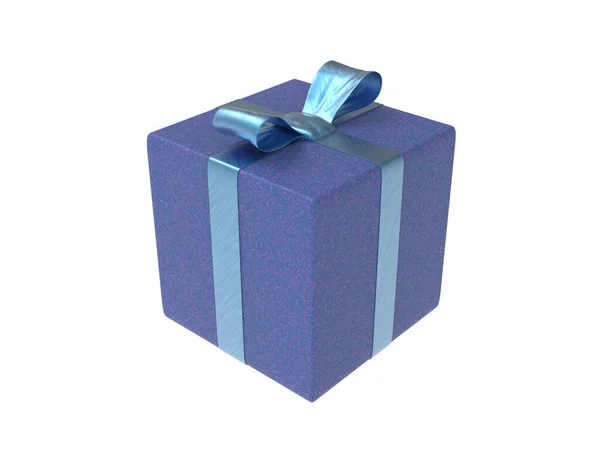 Blue Gift Box Oder Geschenk Paket Illustration — Stockfoto