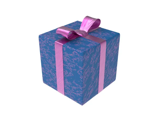 Violet Blue Gift Box Present Package Illustration — Stock Photo, Image