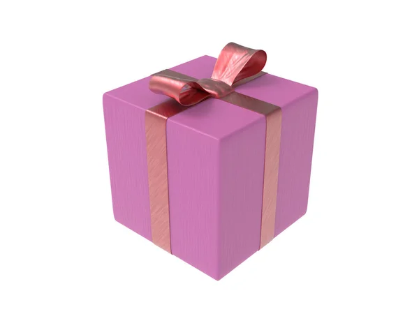 Rosa Geschenkbox Oder Geschenkpaket Illustration — Stockfoto