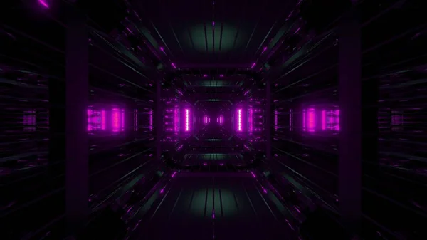 Glödande Futuritisk Sci Tunnel Med Wireframe Rendering Tapet Bakgrunder Framtida — Stockfoto