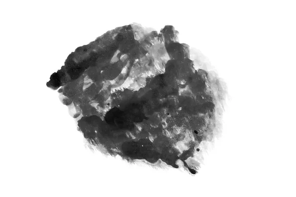 Черный Чернила Мазок Кисти Изолированы Белом Фоне — стоковое фото