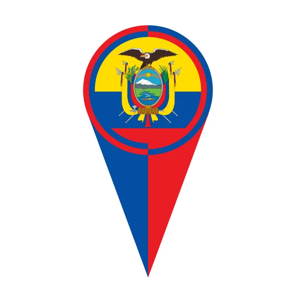 Ecuador Mapa Puntero Pin Icono Ubicación Bandera Marcador — Foto de Stock