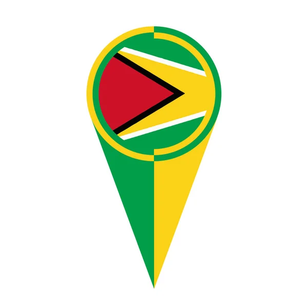 Mappa Della Guyana Puntatore Pin Icona Posizione Flag Marker — Foto Stock