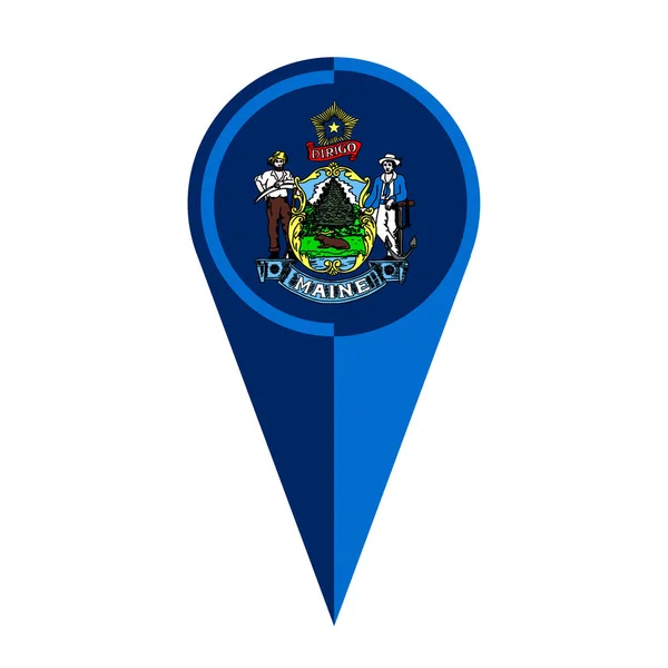 Maine State Map Pointer Pin Icon Location Flag Marker — Stock Photo, Image