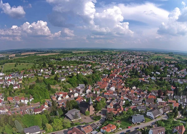 Letecký Pohled Wettersbach Část Karlsruhe Německo — Stock fotografie