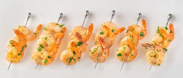 Grilled Shrimps Parsley Dill — Stock Photo, Image