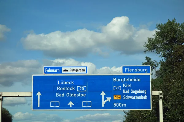 Federal Motorway Exit Flensburg — Stock Photo, Image