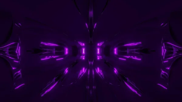 Футуристический Фиолетовый Инопланетный Стиль Коридора Космического Корабля Тоннеля Рендеринг Обои — стоковое фото