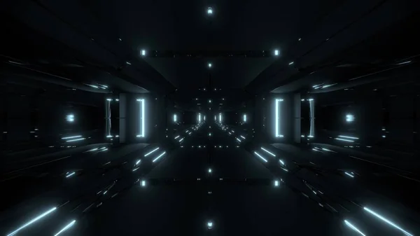 Sötét Futurisztikus Scifi Alagút Folyosó Illusztráció Tapéta Háttér Sci Jövő — Stock Fotó