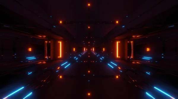 Sombre Futuriste Scifi Tunnel Couloir Illustration Fond Écran Science Fiction — Photo