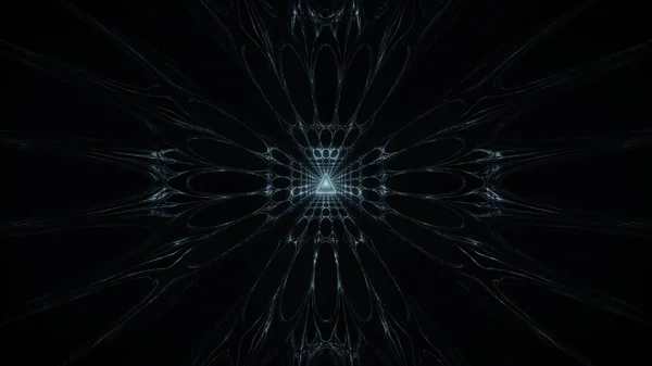 Сріблястий Дизайн Фентезійного Трикутника Рефлекторним Фоном Ілюстрація Священний Трикутник Візуалізація — стокове фото