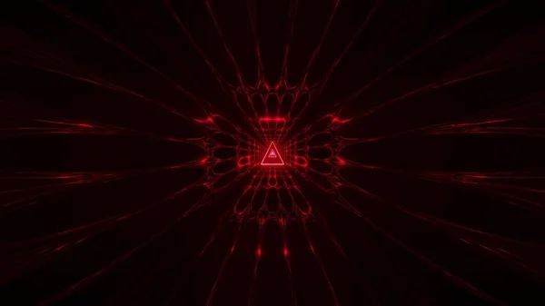 Rojo Brillante Fantasía Triángulo Wireframe Diseño Con Fondo Reflectante Wallpapaper — Foto de Stock