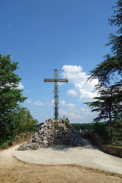 Cruz Cumbre Rocadamour Lot Francia —  Fotos de Stock