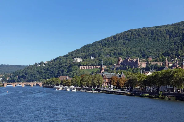 Puente Viejo Casco Antiguo Con Castillo Heidelberg Septiembre 2019 — Foto de Stock