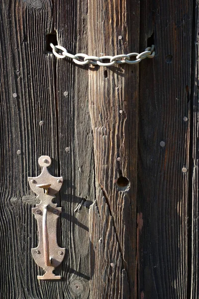 Vieille Porte Bois Avec Cadenas — Photo