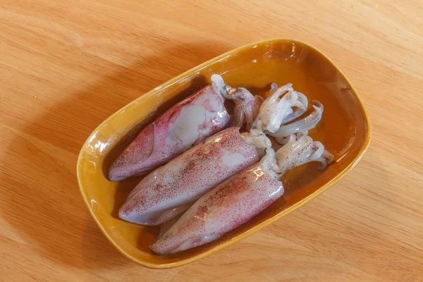 Calamari Freschi Nella Ciotola — Foto Stock