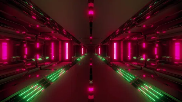 Futuristische Sci Tunnel Corridor Met Koele Mooie Reflectie Rendering Wallpaper — Stockfoto